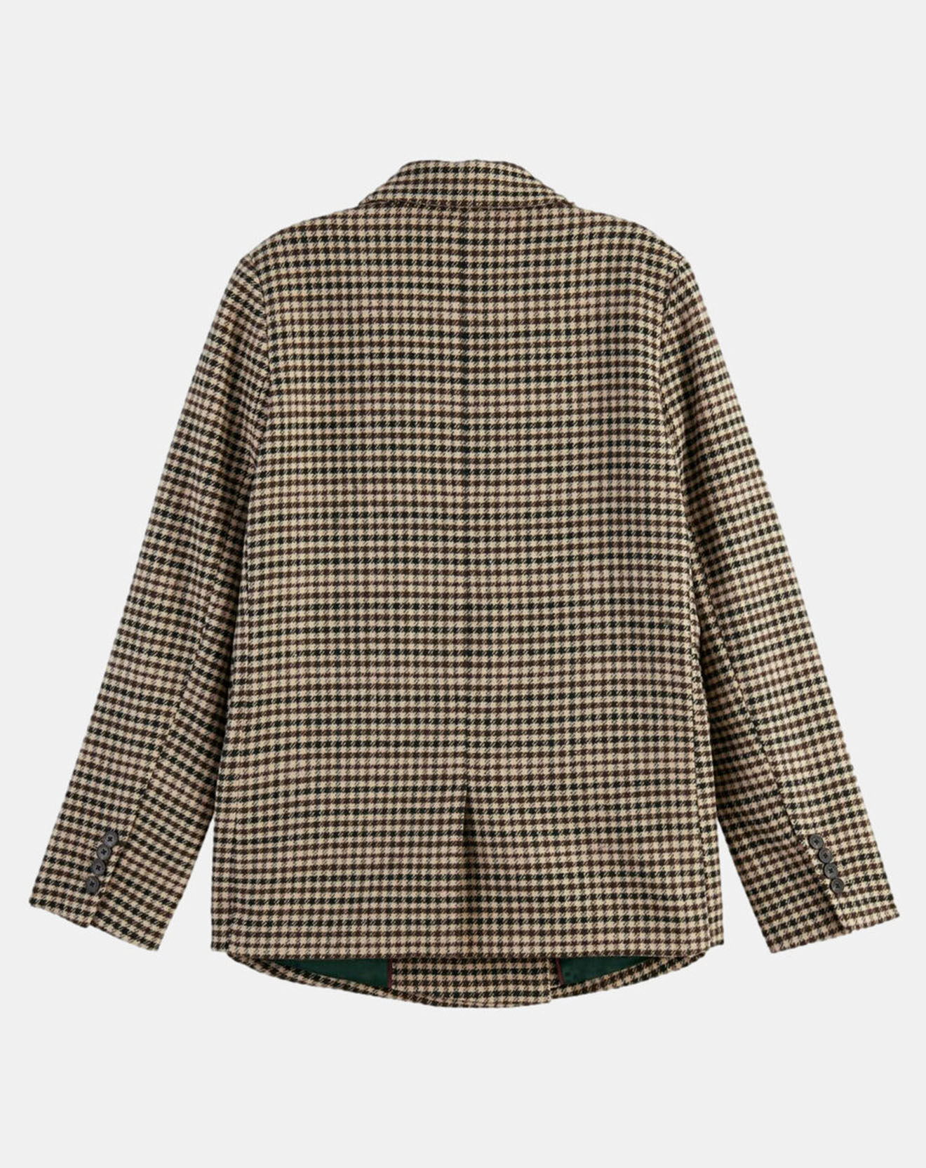 Scotch & Soda Blazer en Laine mélangée Boutonnage Check beige/marron