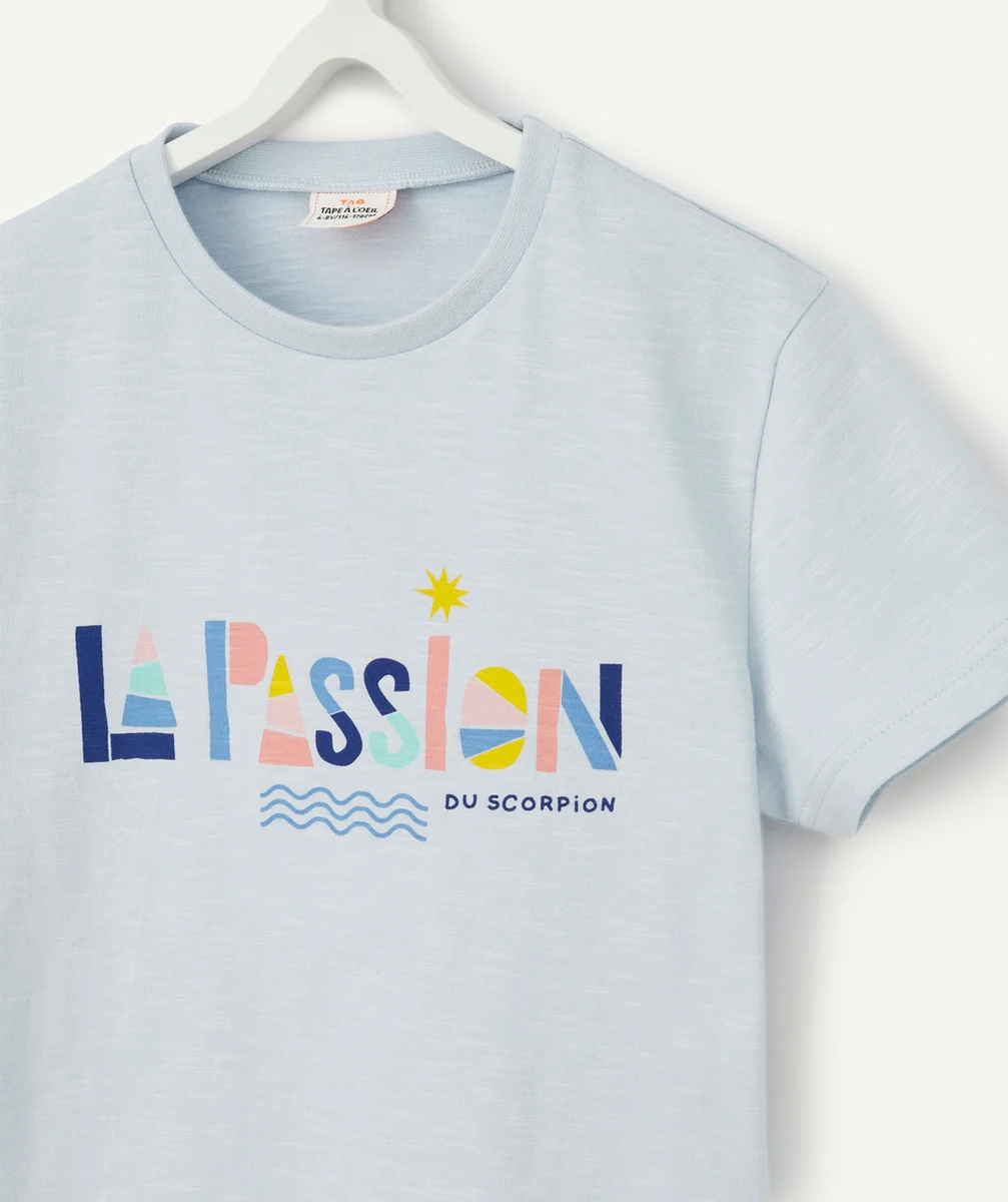 COSMIC VIBES - T-SHIRT BLEU SCORPION EN COTON BIO ENFANT