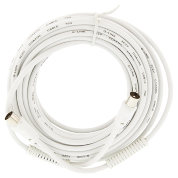 Q-Link coax kabel 3CV2 HF 10 meter stekker rechtwit