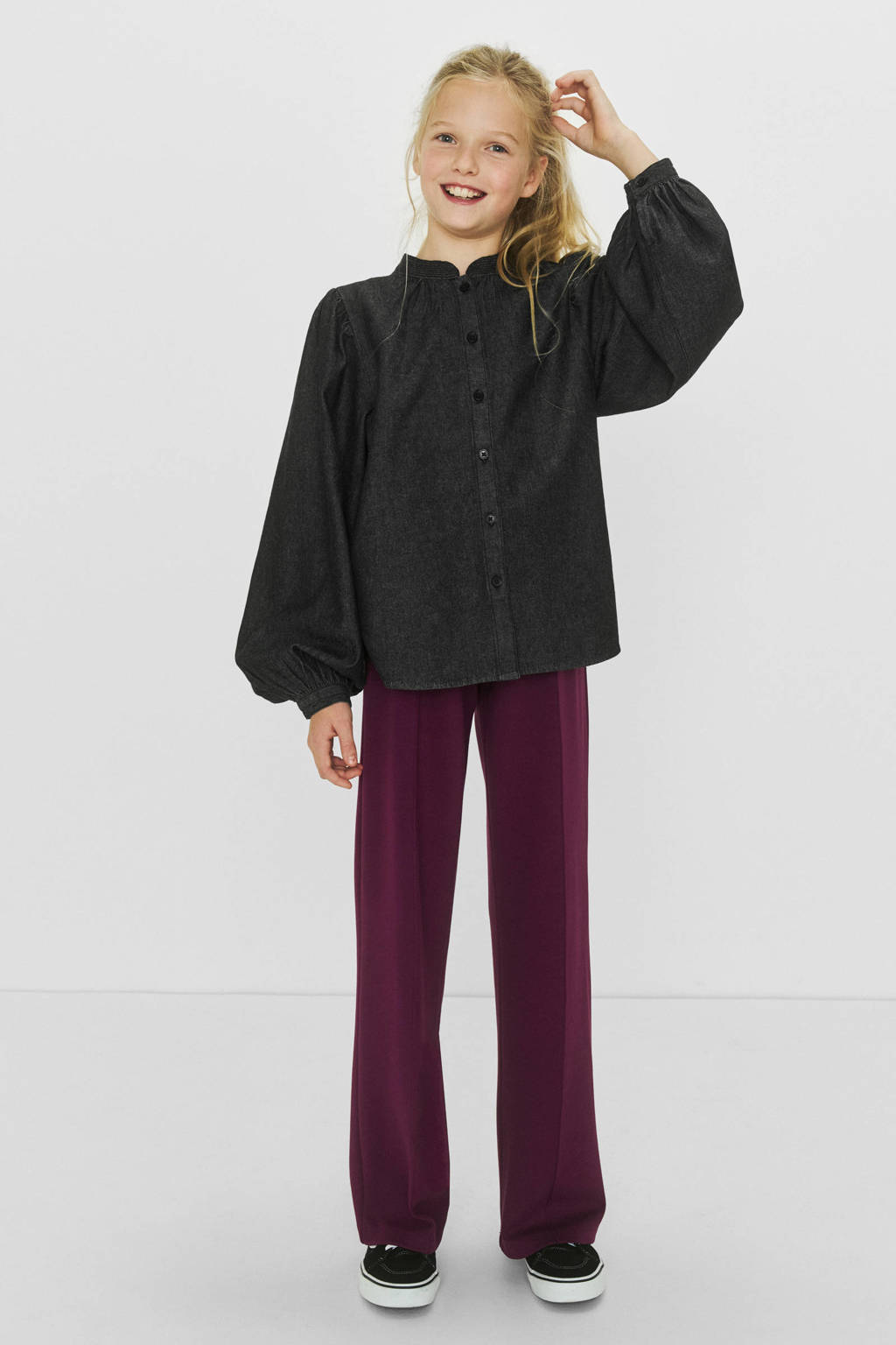 Me & My Monkey wide leg broek Ruth burgundy
