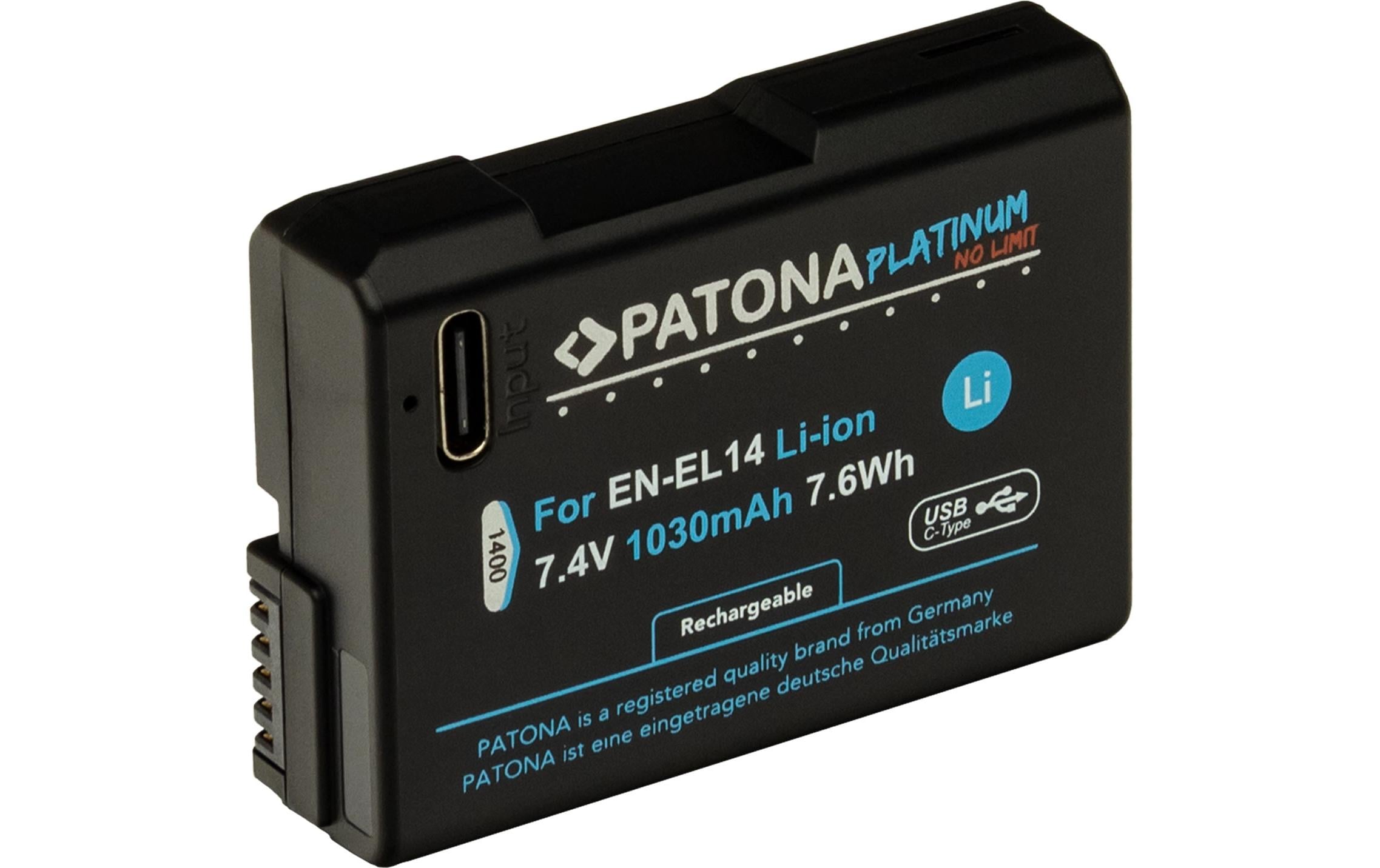 Platinum Akku für Nikon EN-EL14, D3100, D5100 und P7000Platinum Batteriesatz für Nikon