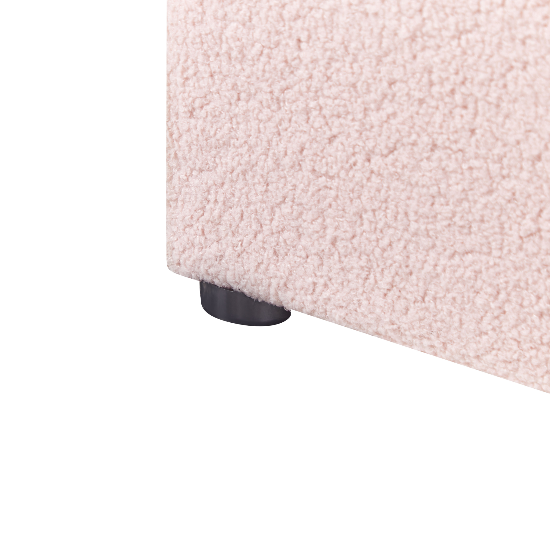 Beliani - DINAN - Eenpersoonsbed - Pastelroze - 90 x 200 cm - Bouclé