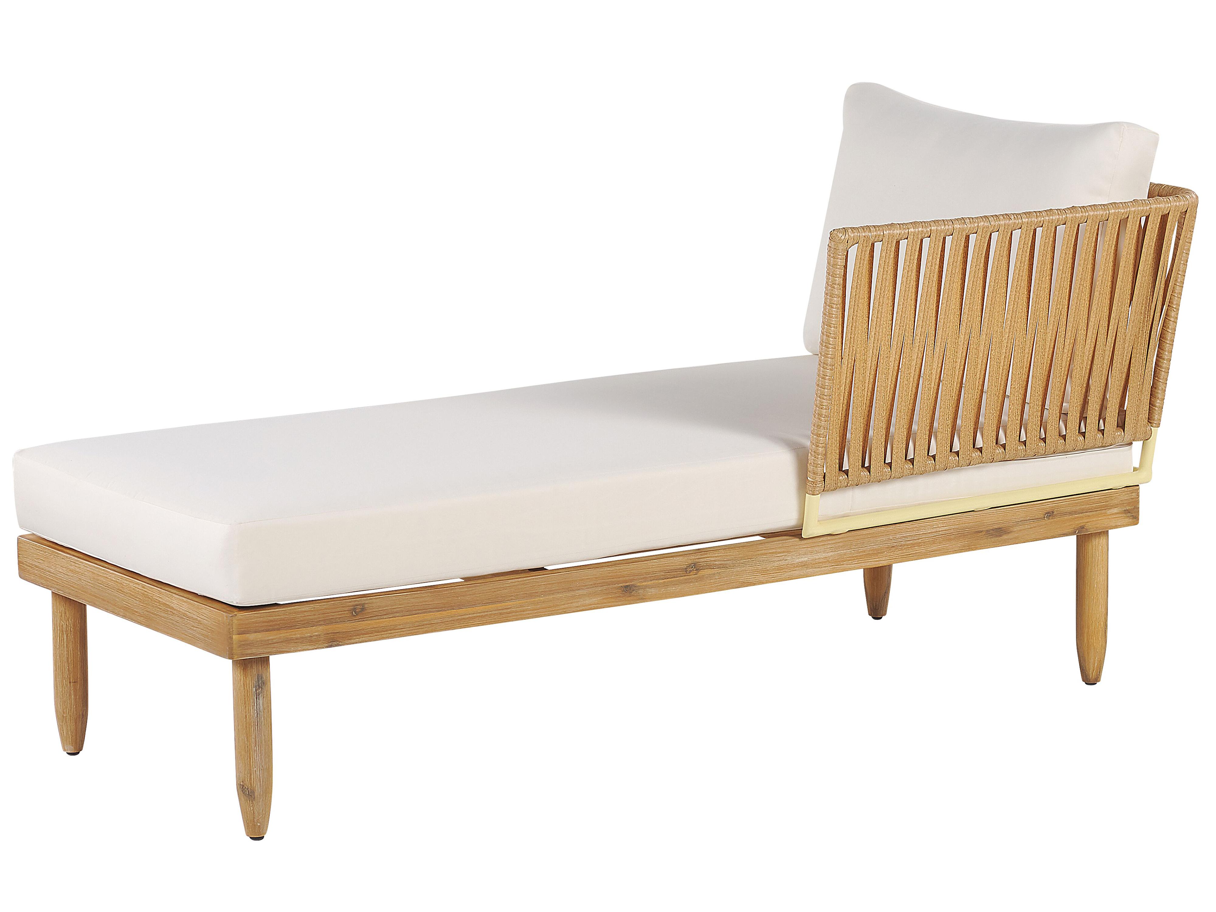 Loungeset met tafel 4-zits CREMONA linkszijdig Acaciahout Gebroken wit