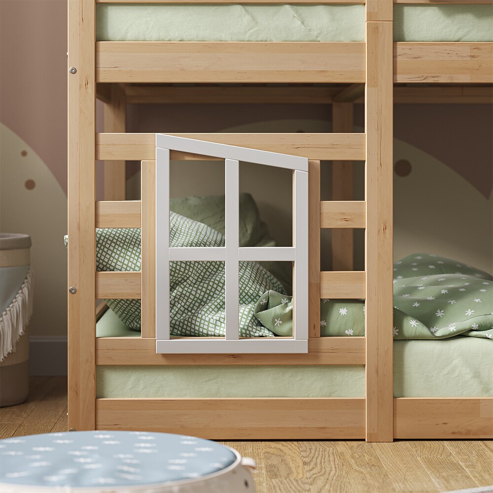Vitalispa Doppelstockbett Maja 200 x 90 cm Natur mit Leiter, Etagenbett, 2 Kinder, Matratze