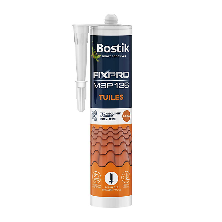 Mastic colle tuiles Bostik 290 ml coloris brique