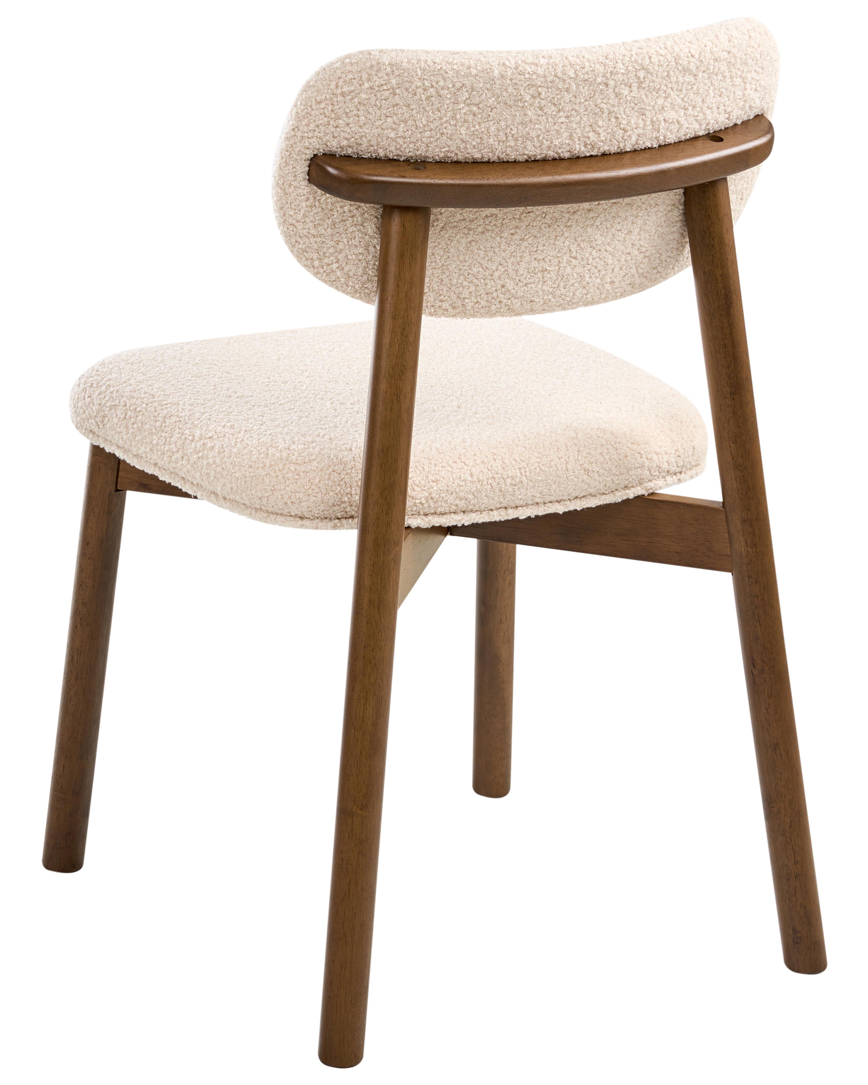 Set van 2 eetkamerstoelen MILLS Bouclé Donkerbruin/beige
