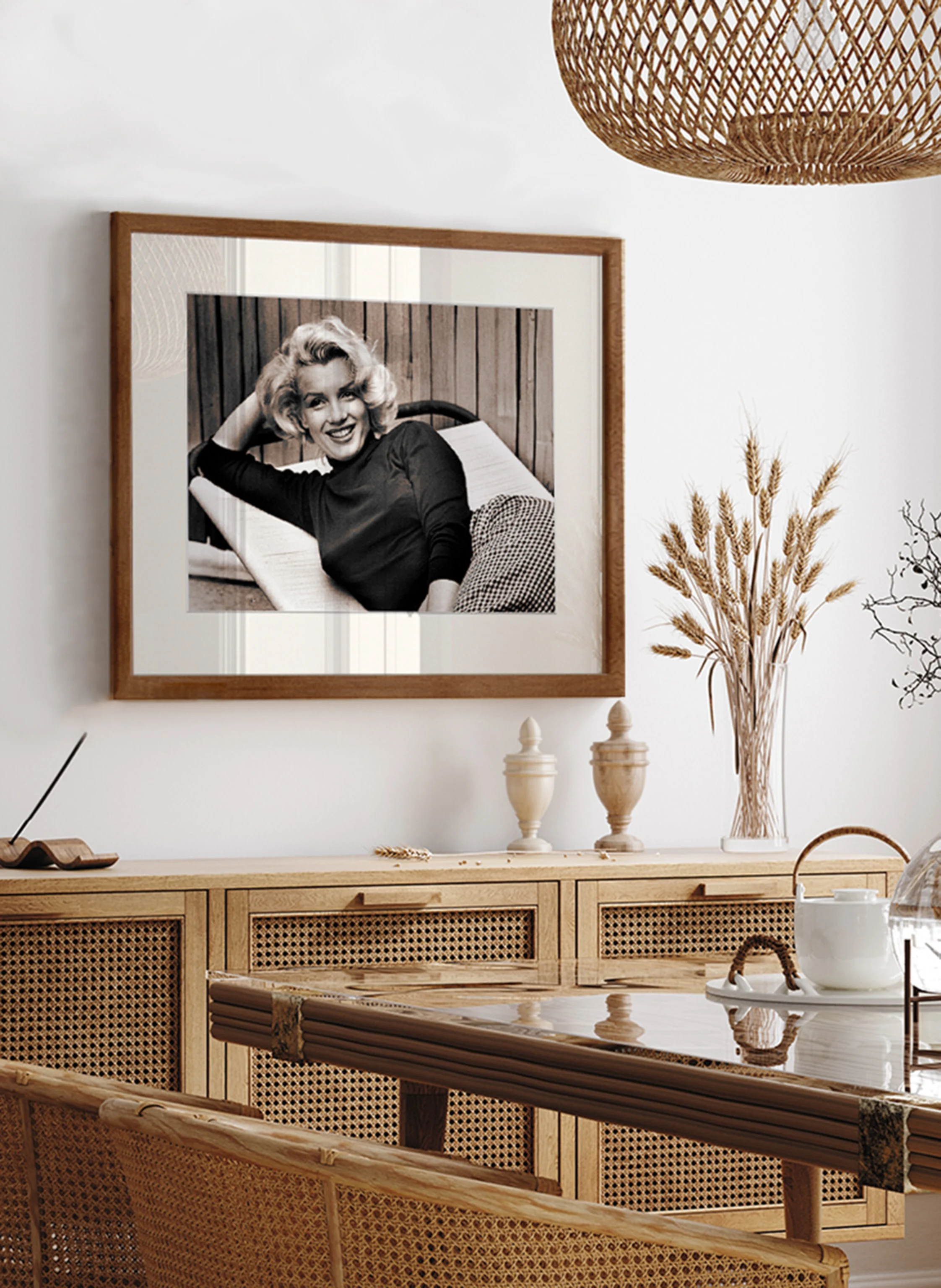 ANY IMAGE Wandbild MARILYN MONROE, GARTENSHOOTING mit Rahmen
