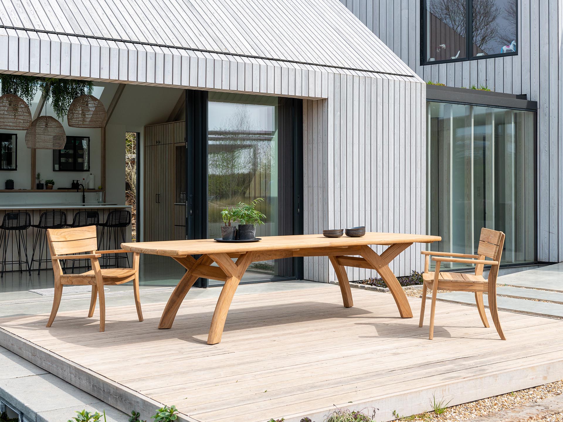 Fauteuil repas sorrento en teck