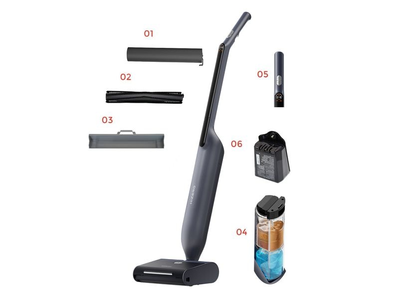 Hizero Hartbodenreiniger F600 schwarz Bodenreiniger mit Polymer Rolle