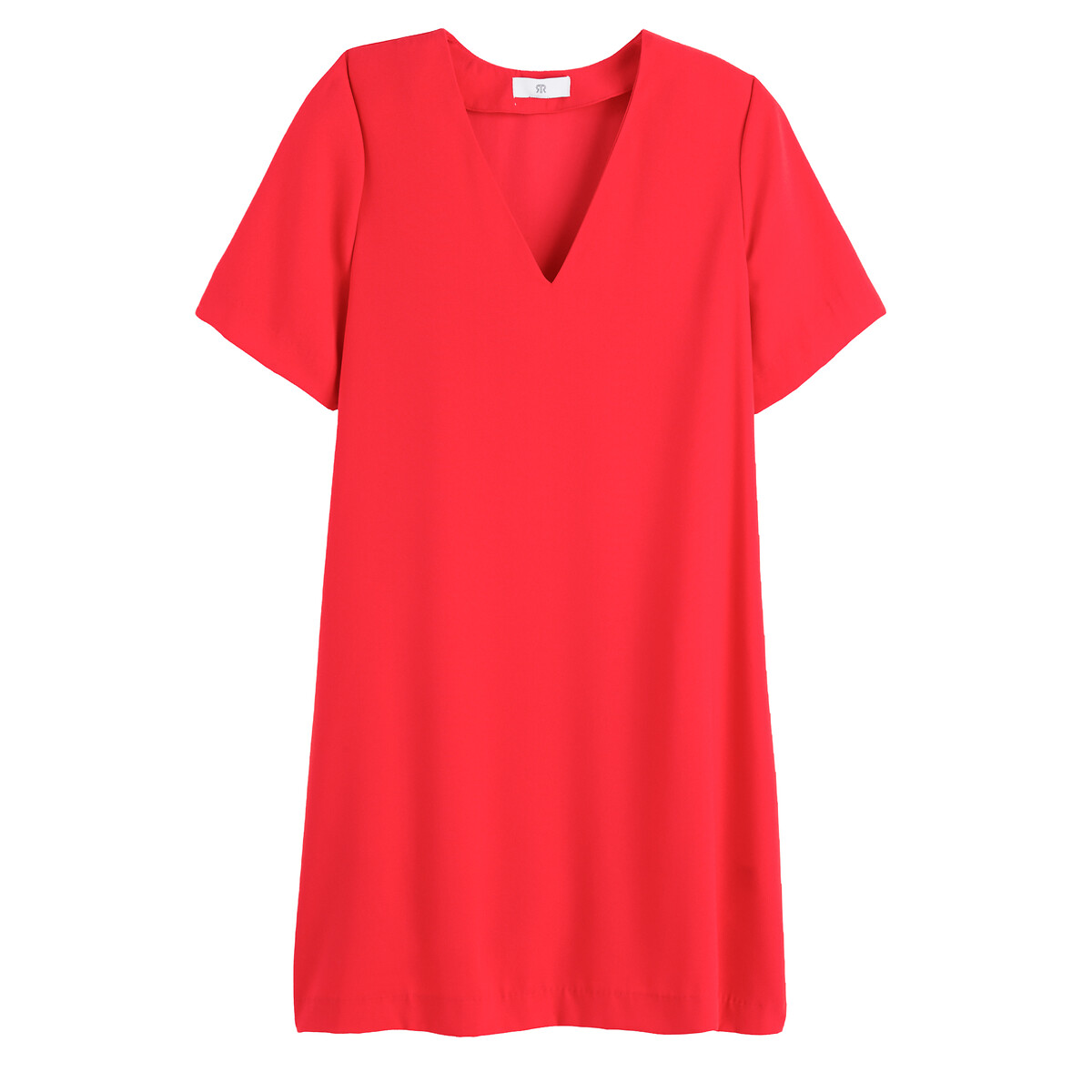 COLEÇÃO LA REDOUTE<br>Vestido curto, decote em V, mangas curtas