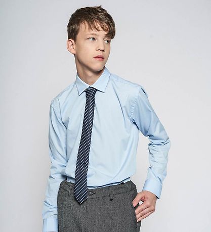 Grønt Slips - Navy/Hvid