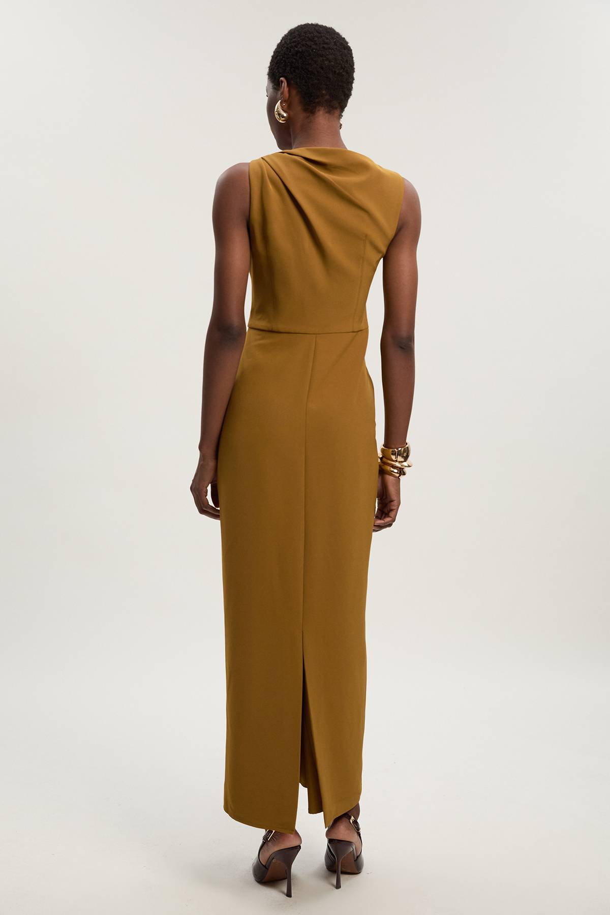 KarenMillen Robe Maxi Drapée Ajustée Petite