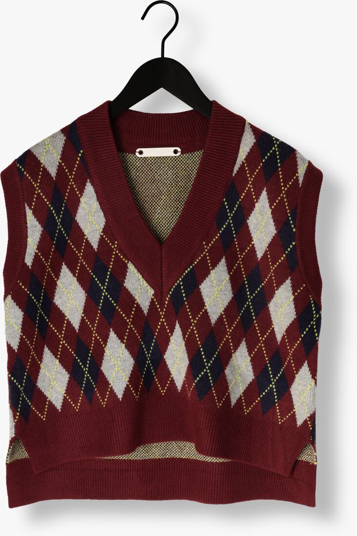 bordeaux co'couture spencer row check vest