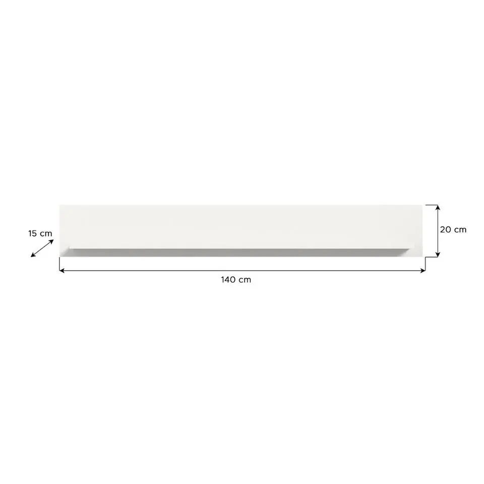 Hioshop Jam wandkast wandplank 1 plank wit