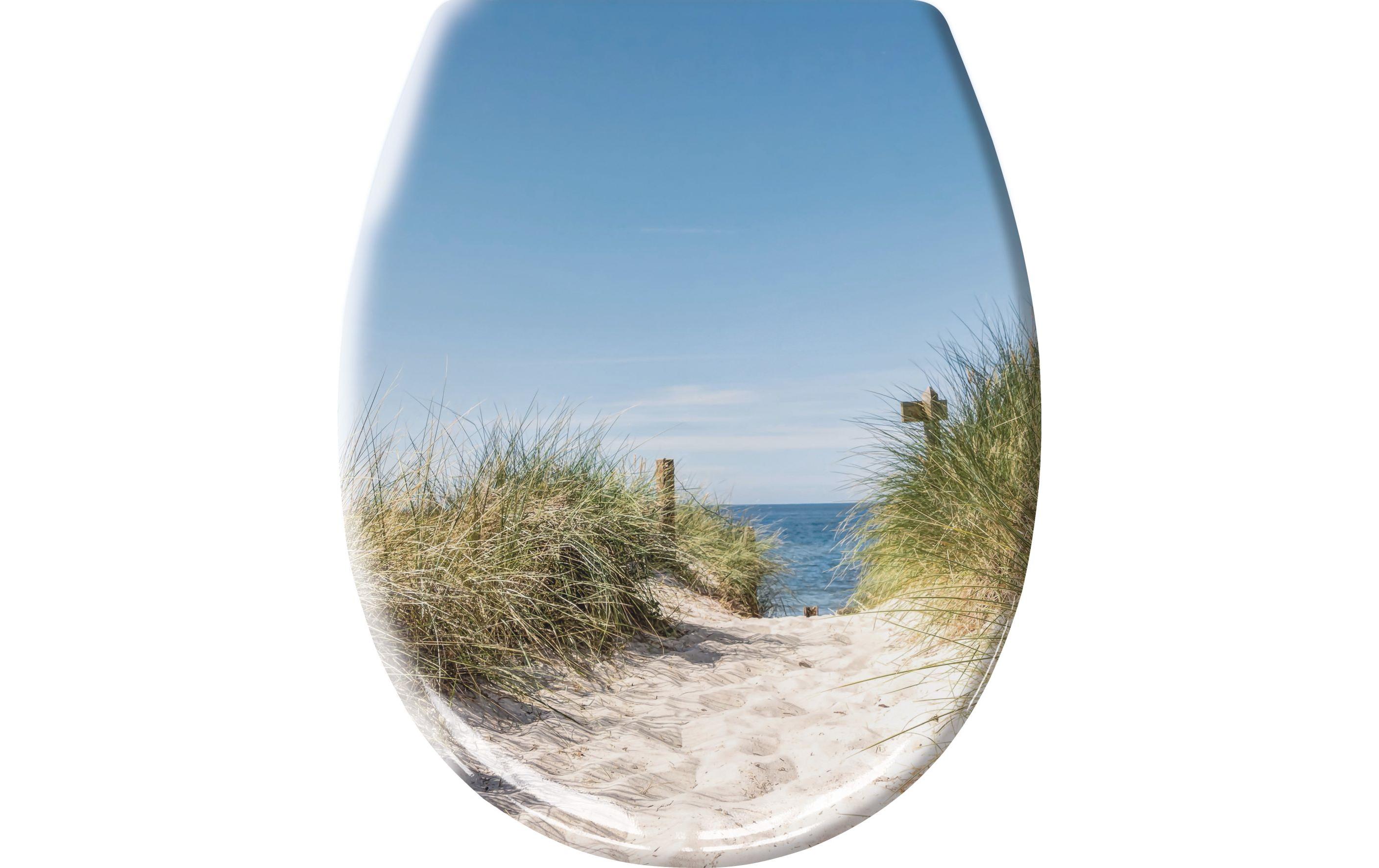 Toilettensitz Borkum mit Absenkautomatik, MehrfarbigToilettensitz aus Duroplast