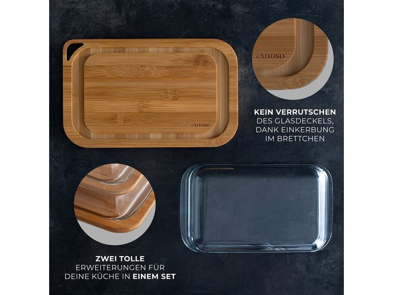 Exitoso Vorratsbehälter Vorratsdose - 2er Set 2.5 l, Weiss Frischhaltedose