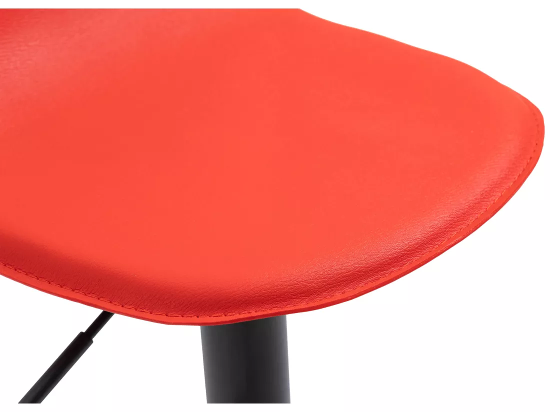 Lot de 2 Tabouret de bar - Similicuir & Métal - Rouge - Lana V2