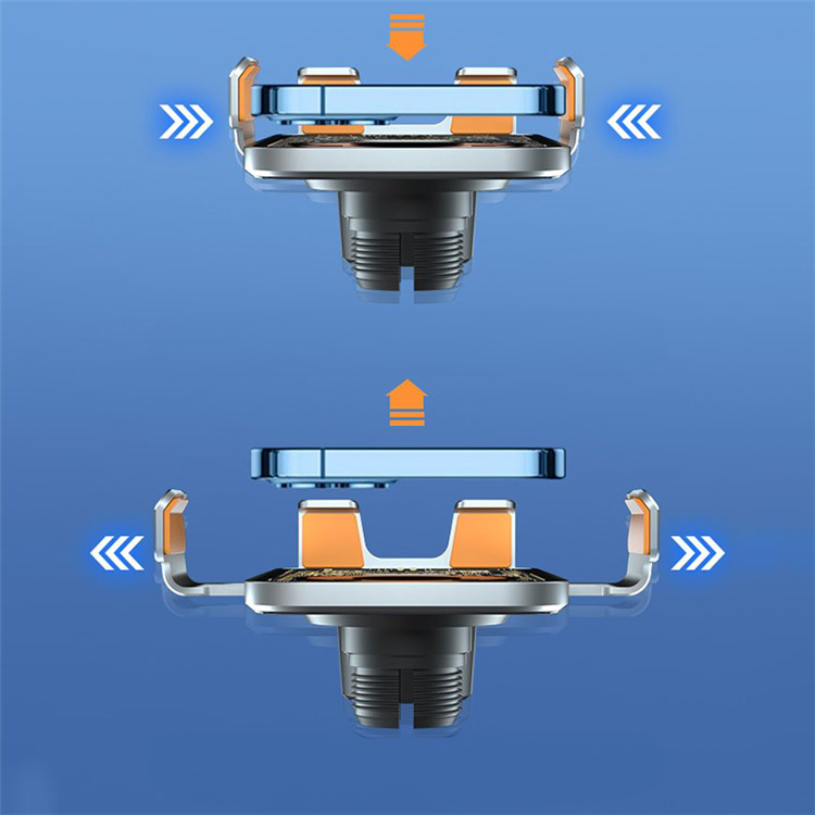 (15W) Auto KFZ Halterung Ladegerät Qi Wireless Fast Charge QC 3.0   Befestigung mit Automatik Infrarotsensor - Silber