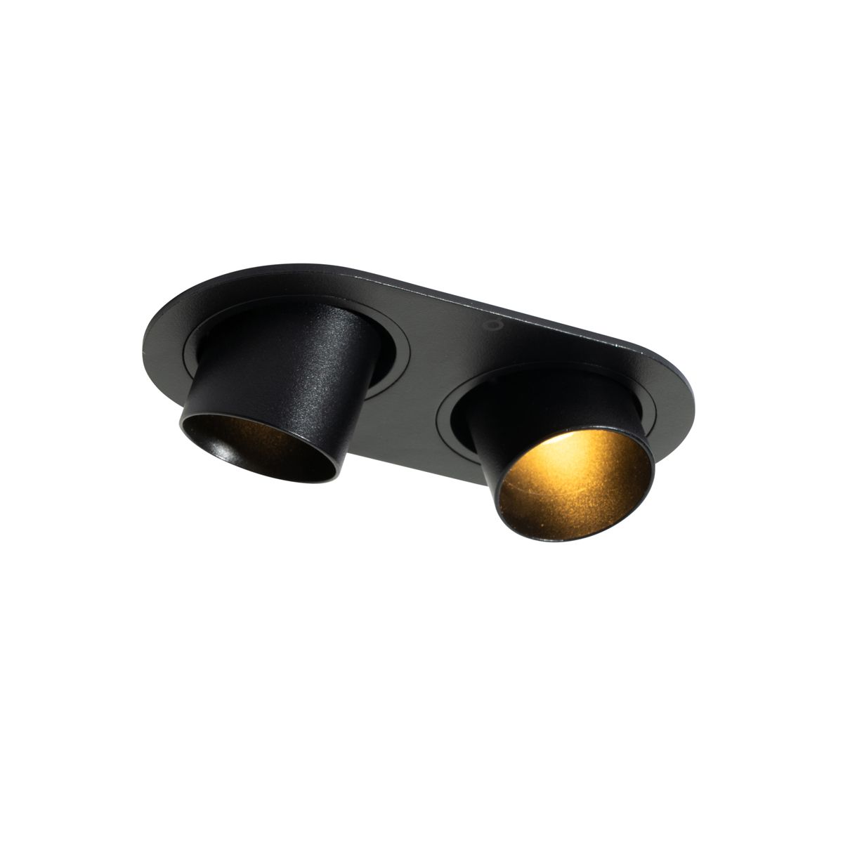 Set van 6 inbouwspots zwart GU10 35mm kantelbaar 2-lichts - Installa