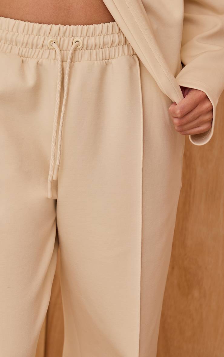 Butter Cream Pantalon De Jogging Droit En Jersey Interlock À Pinces
