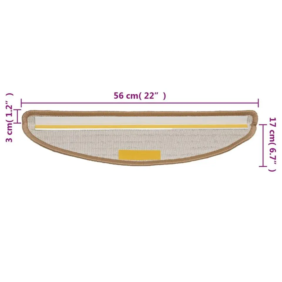 vidaXL - Tapijt Traptrede - Beige - Polypropyleen