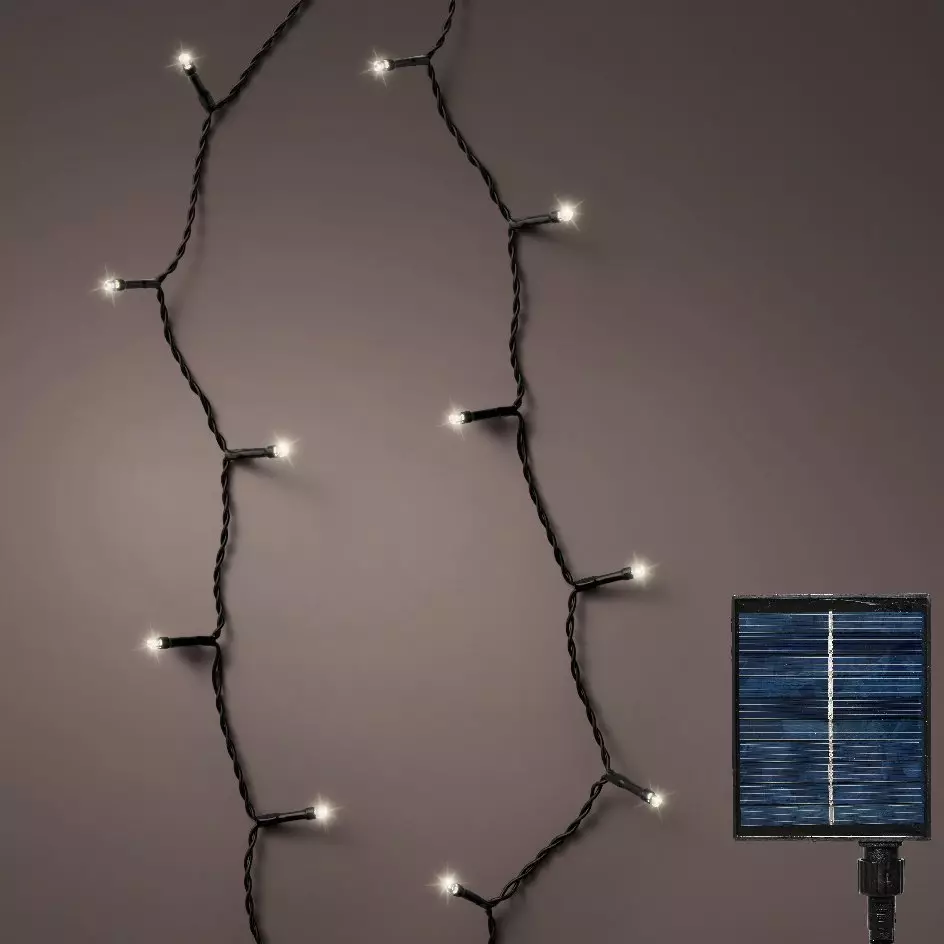 Guirlande lumineuse Solaire 27 m 360 LED câble noir Rechargeable Blanc froid