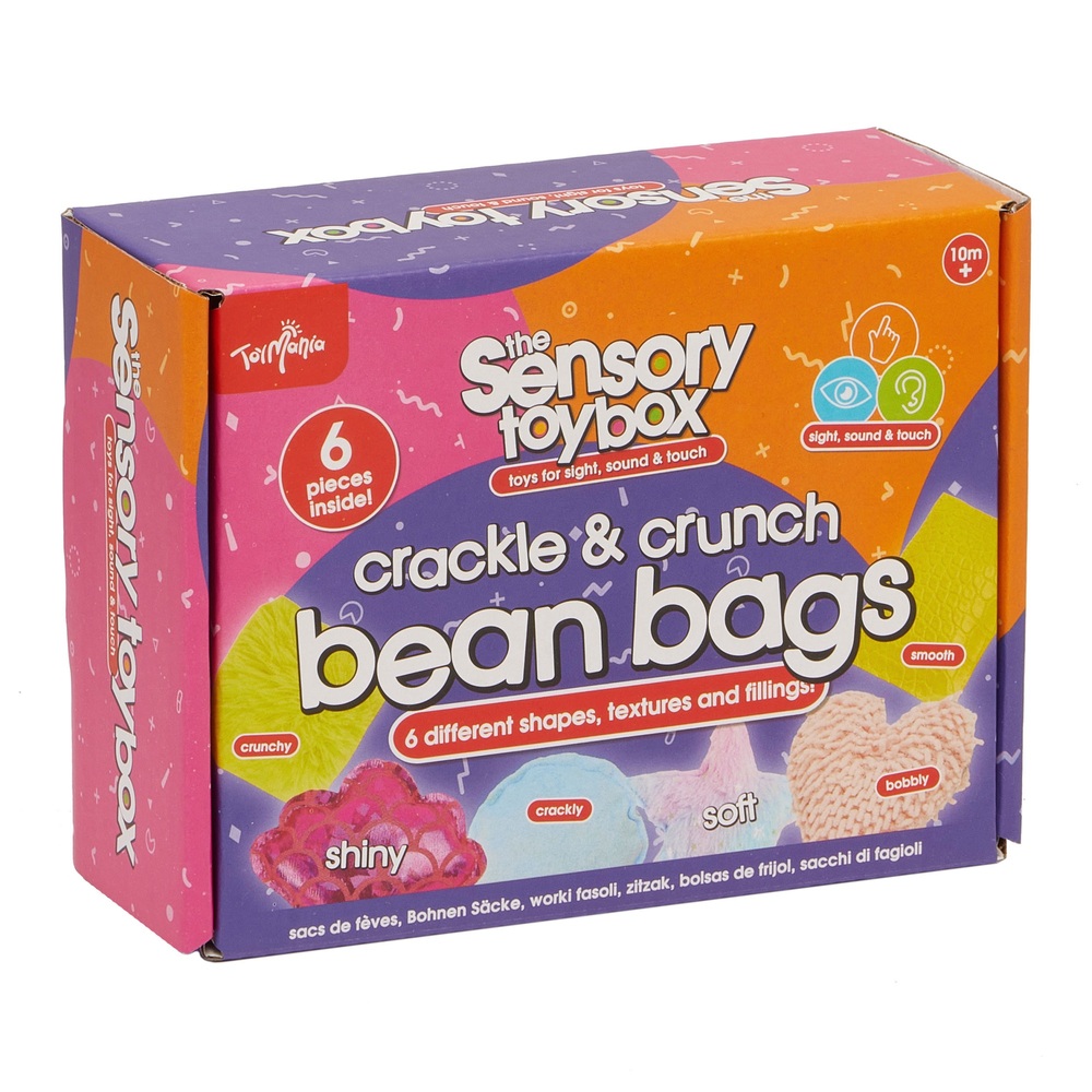 Toy Mania Sensorische Knister- und Crunch-Sitzsäcke, 6er-Pack