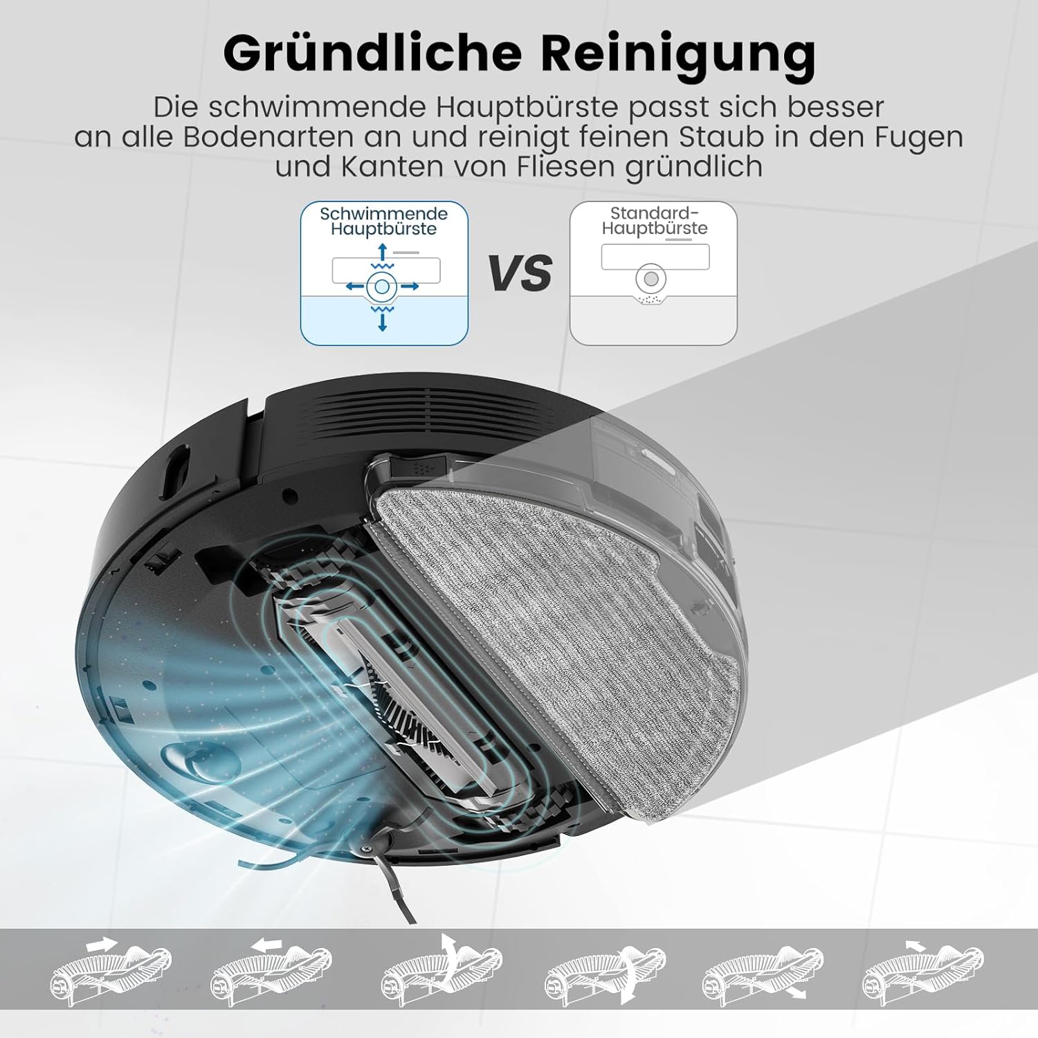 AIRROBO T20 Robot Aspirateur Laveur, Aspirateur Robot avec 3.5 L Station et Navigation LiDAR Cartographie 180min Autonomie pour Poil Animaux, Cheveux, Poussière et Moquettes, APP Télécommande Contrôle