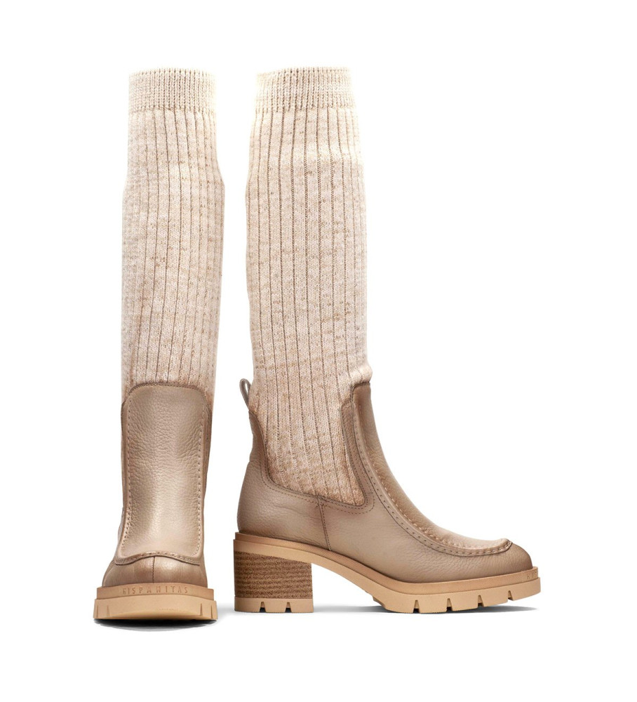 Botas Hispanitas Ingrid em couro marrom - Salto de 6 cm