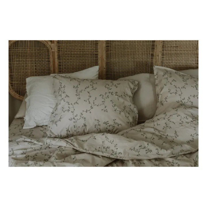 garbo&friends Parure de lit Botany en percale de coton | Vert