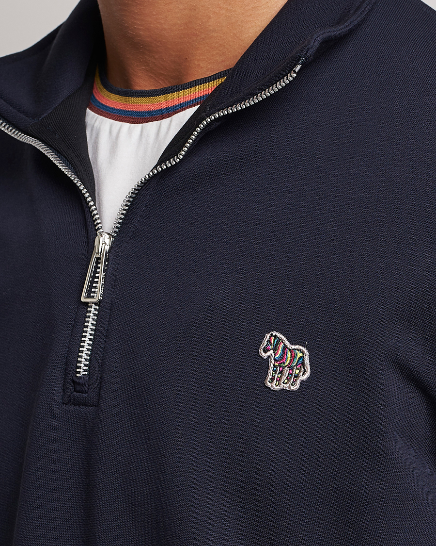 PS Paul Smith Zebra Organic Cotton Sweat Half Zip Navy