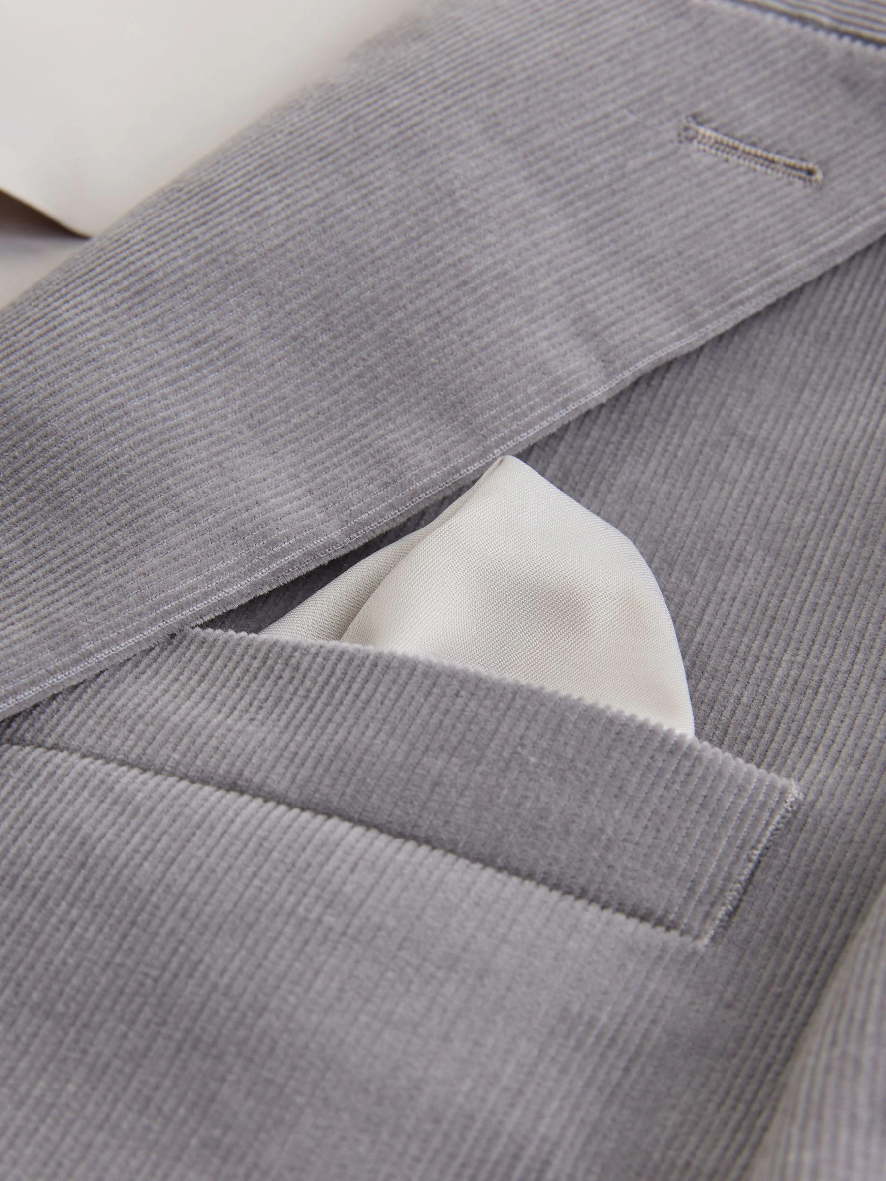 Lichtgrijs - Slim-fit corduroy colbert