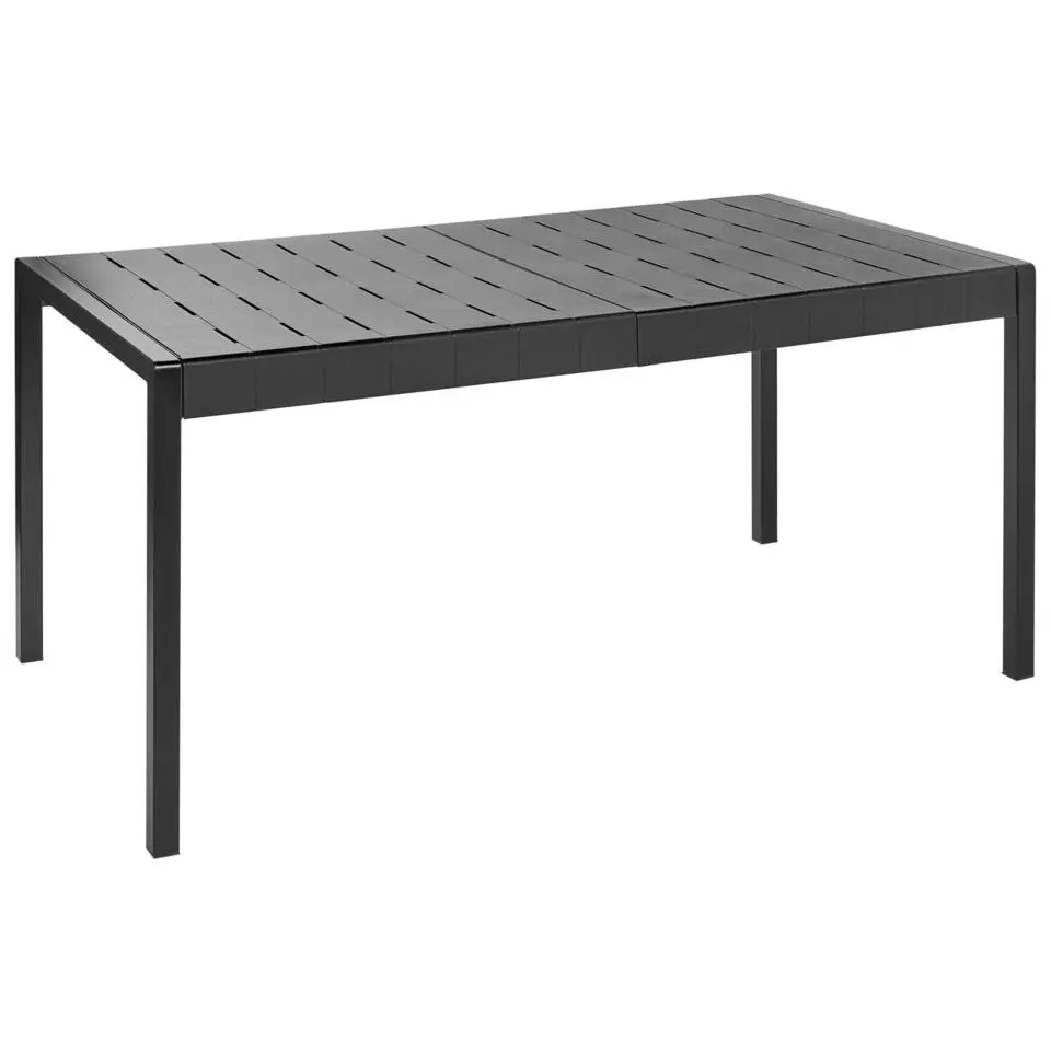 BARTICA - Tuintafel - zwart - 154 x 84 cm - Synthetisch materiaal