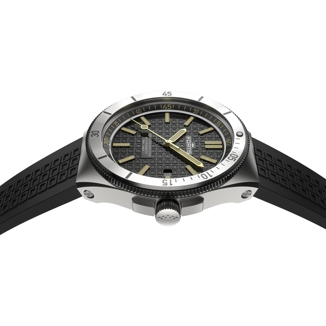 Fortis Marinemaster M-44 Chronometer Black Resin Horizon Strap