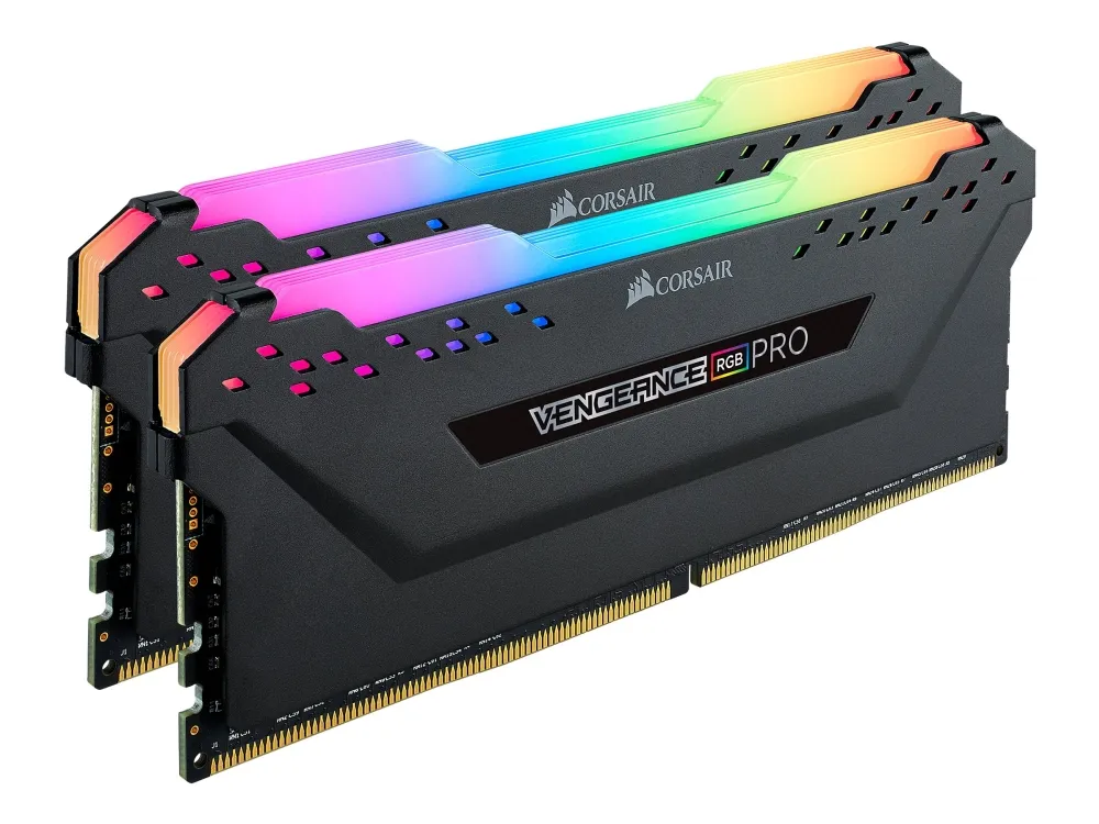 CORSAIR Vengeance RGB PRO - DDR4 - sæt - 32 GB: 2 x 16 GB - DIMM 288-PIN - 3200 MHz / PC4-25600 - CL16 - 1.35 V - ikke bufferet - ikke-ECC - sort