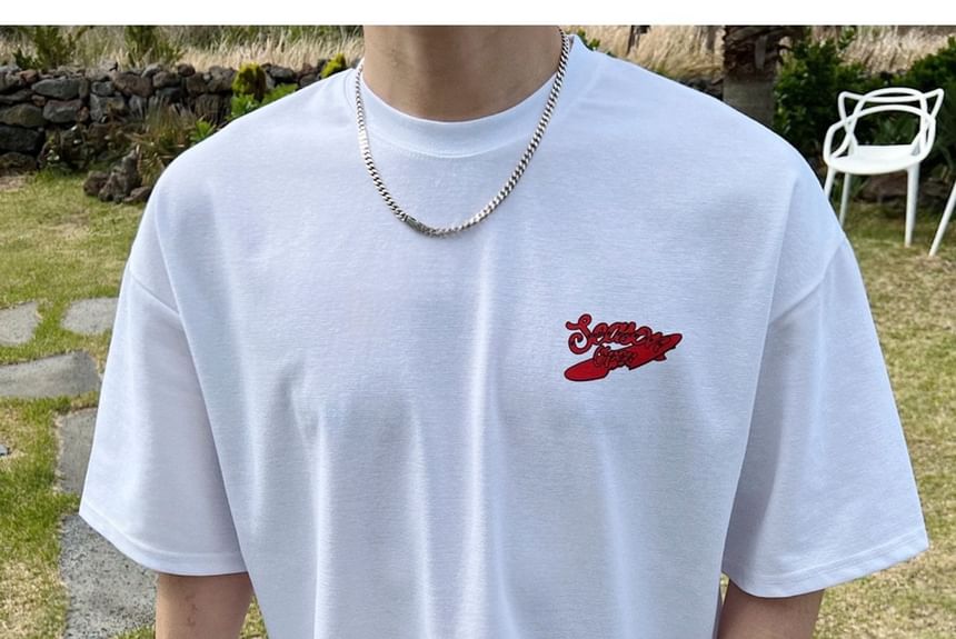 SeoulPop - Losse T-shirt met korte mouwen en haaienprint