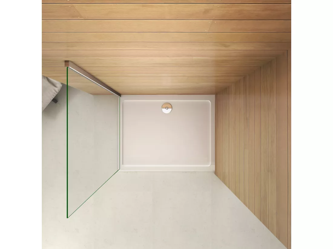 Paroi de douche à l'italienne 40x200cm en 8mm verre trempé anticalcaire, sans barre de fixation