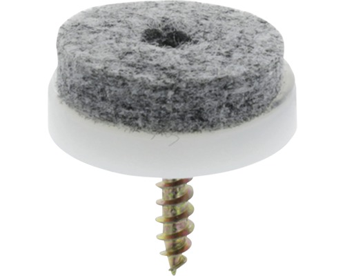 Tarrox viltglijders met schroef, 20 mm rond, grijs, 24 stuks