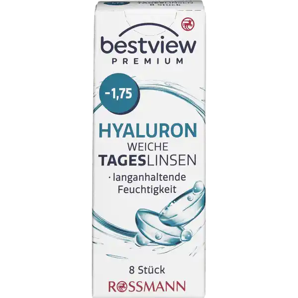 Premium weiche Tageslinsen Hyaluron -1,75