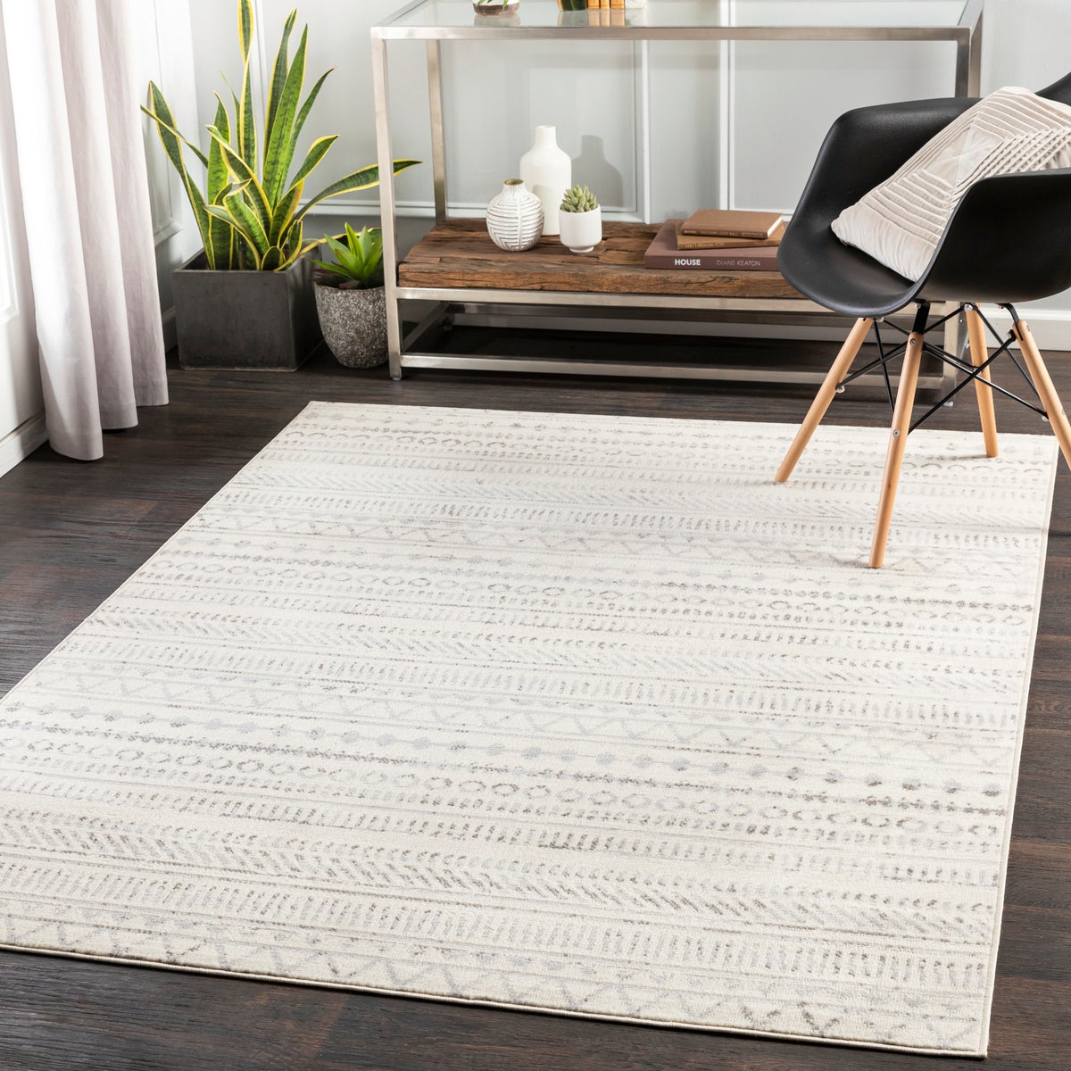 Scandinavisch Boho Vloerkleed Grijs/Wit 200x275 cm BIANCA