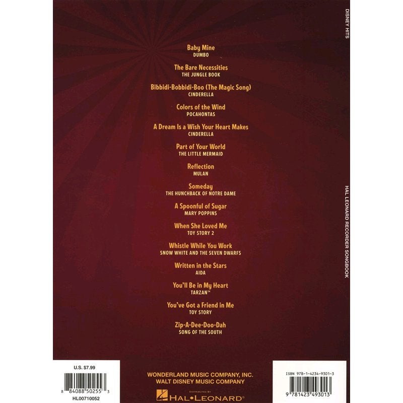 Hal Leonard - Disney Hits For Recorder