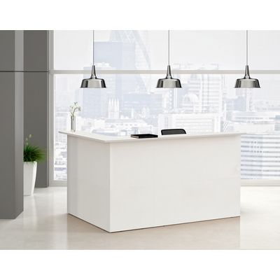 Banque d'accueil en angle 90° MUSA - L76 x H117 x P76 - Blanc
