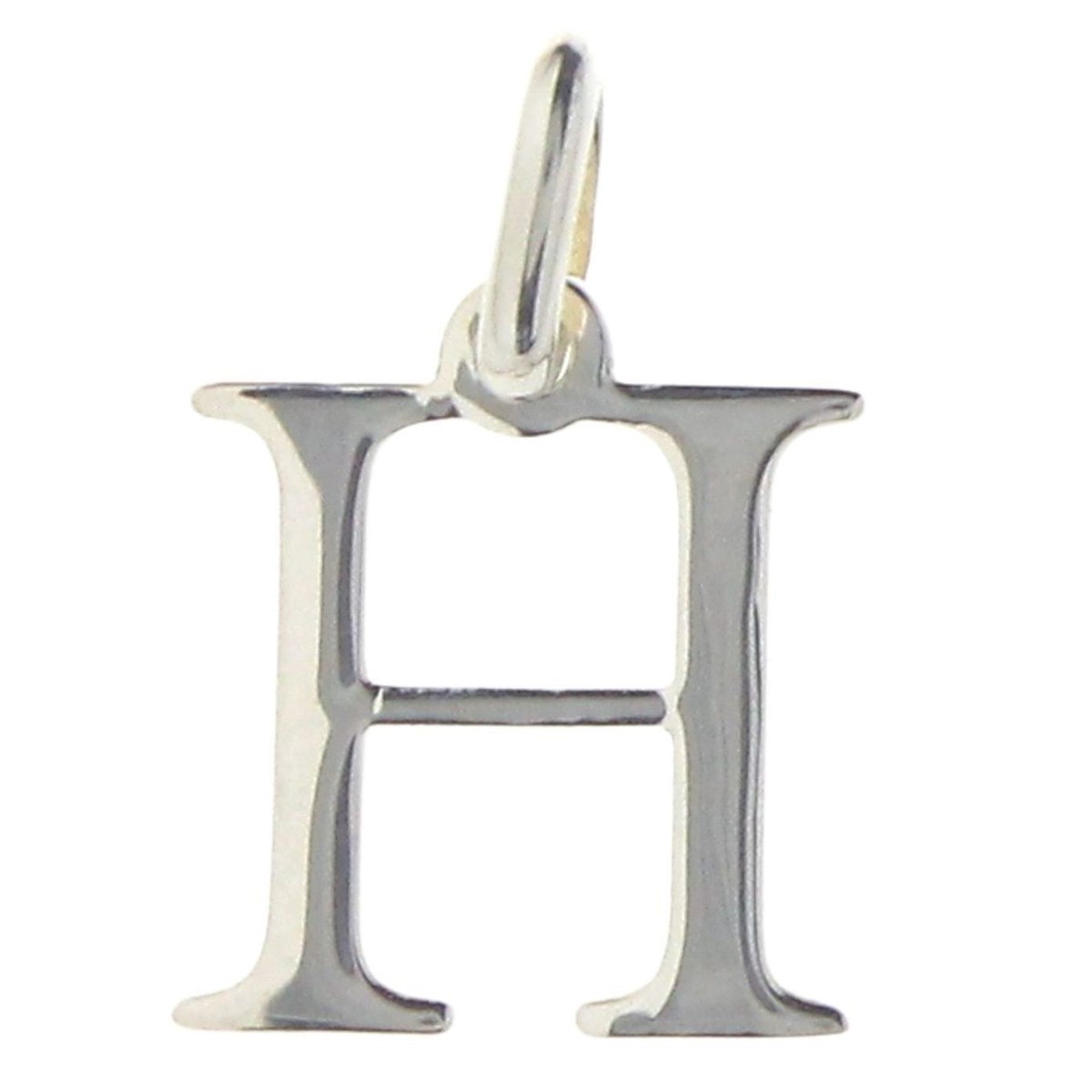 Pendentif Initiale simple lettre H en argent 925°/00