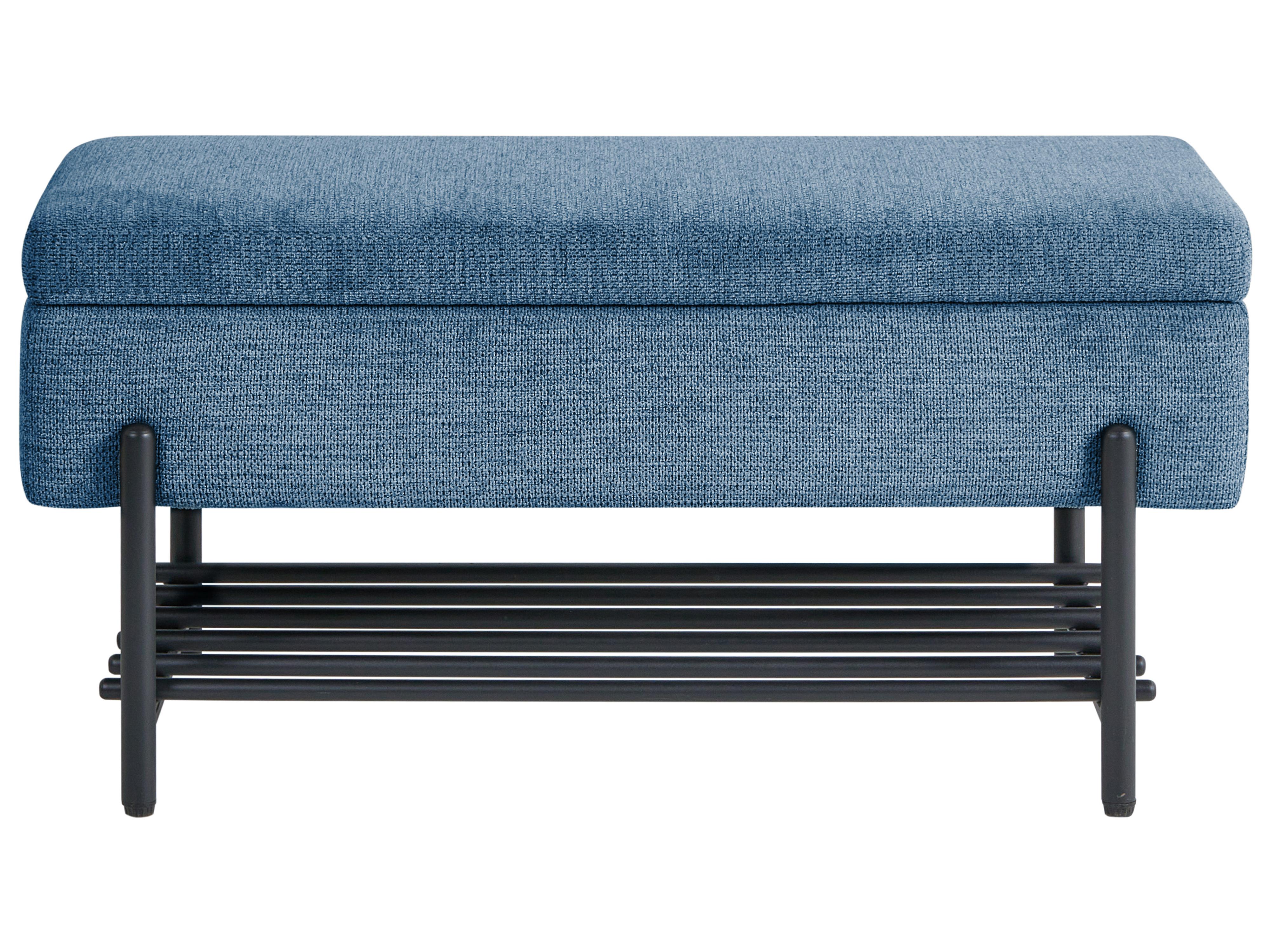 Schoenenbankje SOLVANG Stof Blauw met opbergruimte