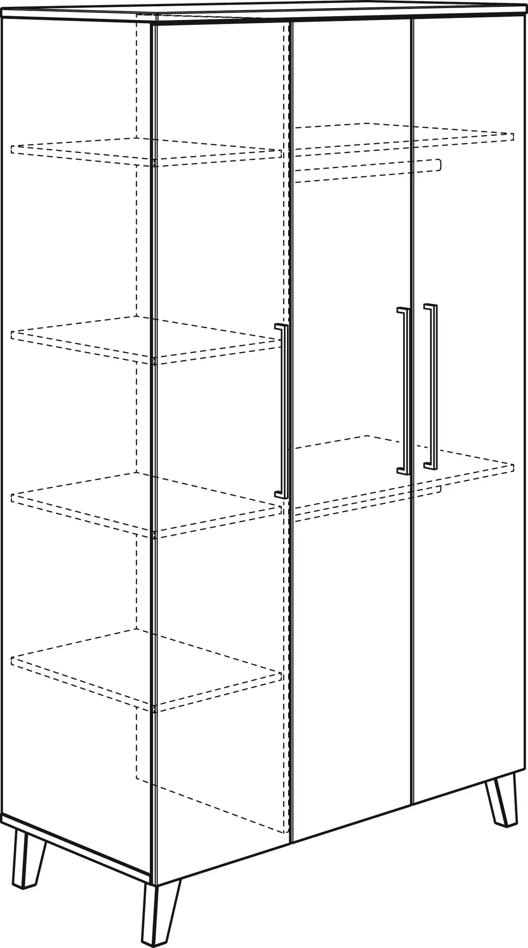 Kleiderschrank Oscar 124 x 206 cm