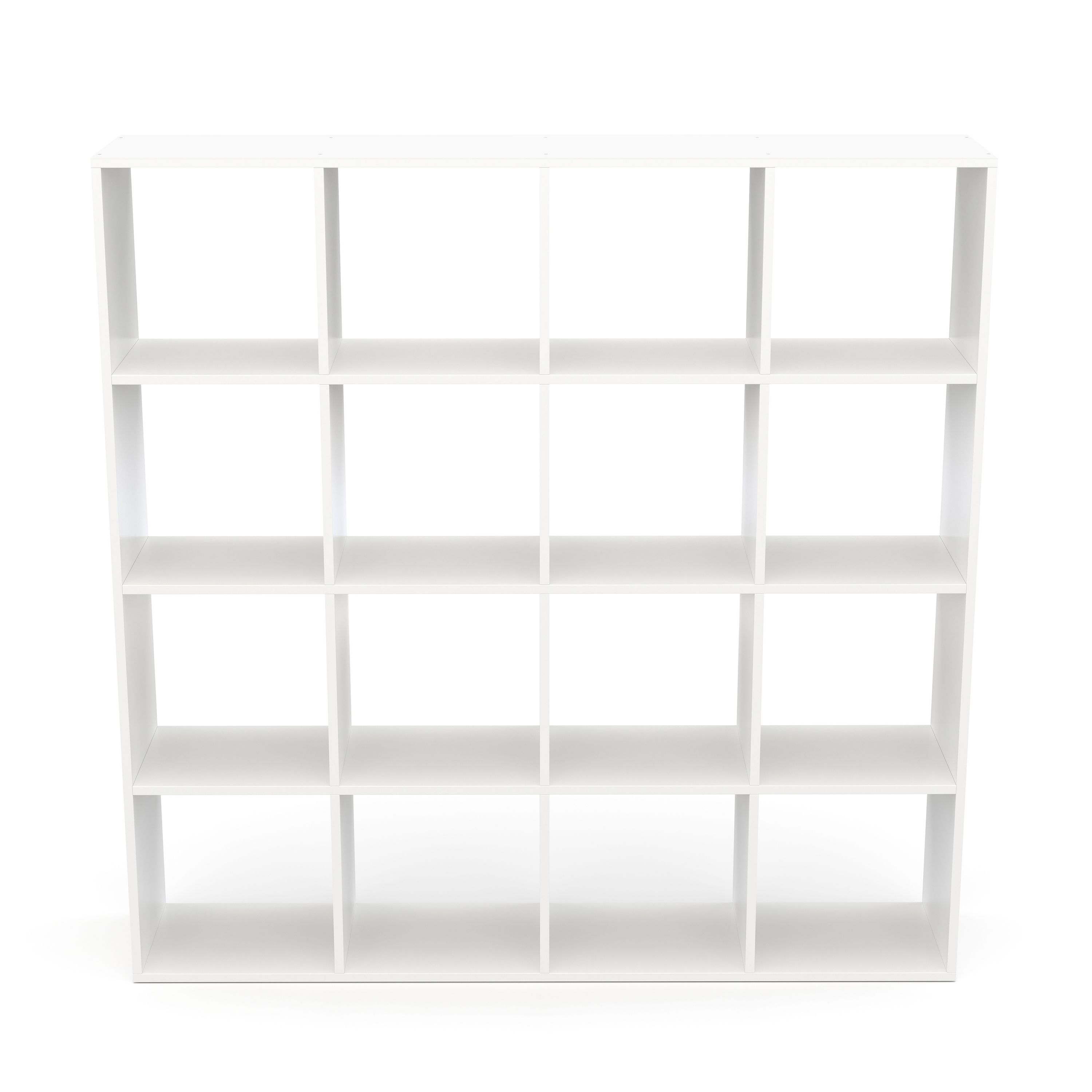 Bücherregal Raumteiler NIMA 16 Fächer 142 x 142 cm weiss