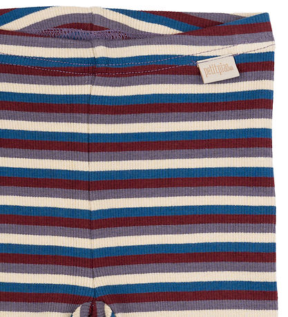 Petit Piao Leggings - Rib - Modal - Dark Cherry Multi Stripe