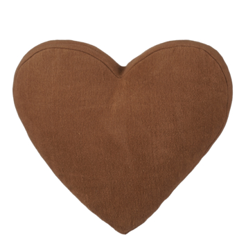 Sierkussen hart bruin - l50xb45xh8cm
