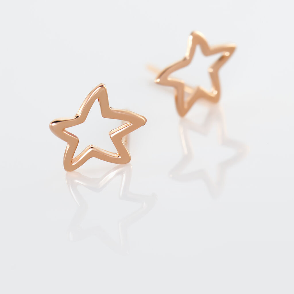 Boucles D'oreilles Puces Alphonsine Etoile De Mer Or Rose