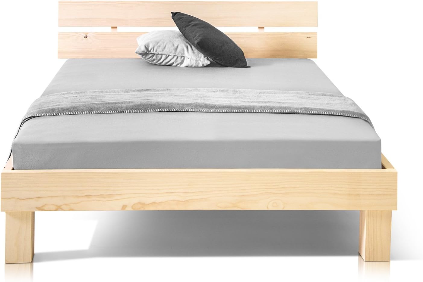 moebel-eins Massivholzbett Pumba Holzbett Doppelbett, Material Massivholz, Made in Germany, 120 x 200 cm, Natur, Standardhöhe